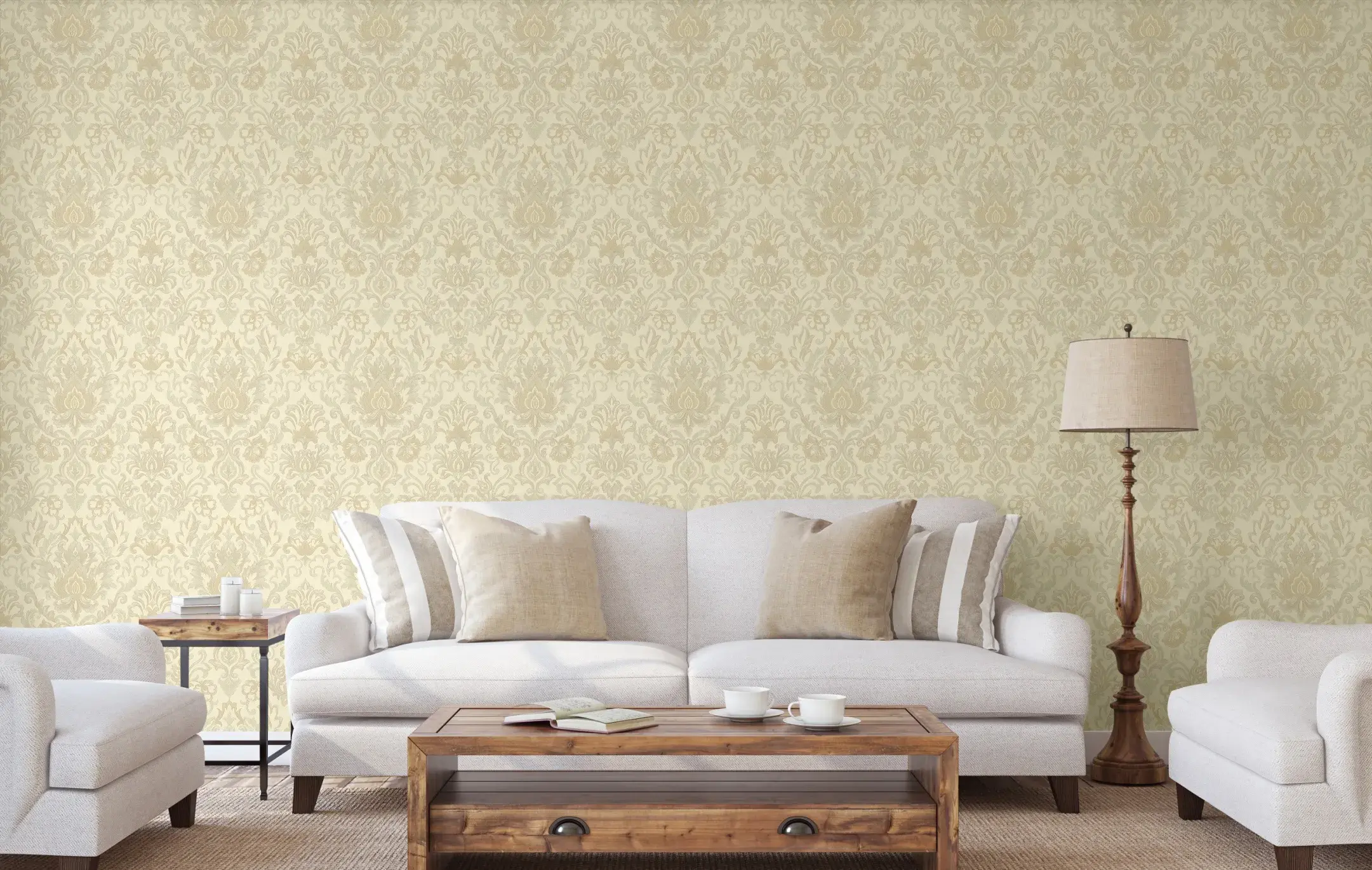 Cream Embossed Wallpaper – Textured Sophistication (5804-2)